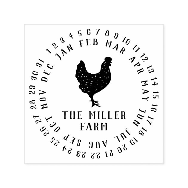 Personalized Rubber Egg Stamp Hen 1/2 Impression Size Personalized Rubber Egg Stamp Hen 1/2 Impression Size